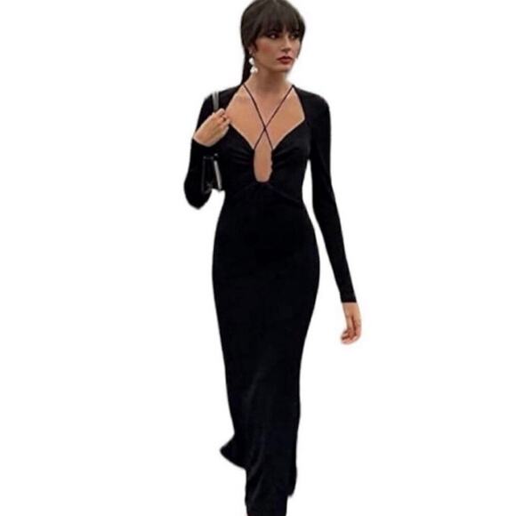 Jason Wu Dresses & Skirts - Jason Wu Black Strappy Slinky Dress Size Small Witchy Whimsigoth Dark Romantic